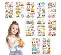 Tatuaje temporal de Pascua, pegatinas de tatuaje de Pascua | 10 hojas de pegatinas de tatuaje facial y corporal para niños - Lindos tatuajes temporales pegatinas para niños pegatinas de decoración de