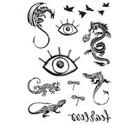 Tatuaje temporal tribal dragón falso dragón tatuaje iguana tatuaje libélula tatuaje gecko tatuaje LC115