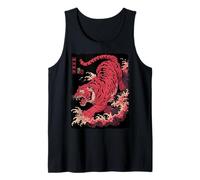 Tatuaje Tigre Japonés Arte Vintage Feroz Ukiyo-e Tora Camiseta sin Mangas