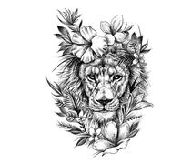 Tatuajes adhesivos con diseño de vid y pistola negra for hombres y mujeres, arte for piernas y brazos, tatuajes impermeables, flores rosas falsas, tatuajes de hojas(003)
