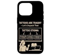 Tatuajes basura Estigma Parodia Social Meme Tatuaje Sátira Humor Carcasa para iPhone 16 Pro