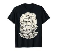 Tatuajes de Barcos Piratas Clásicos Bandera enarbolando Camiseta