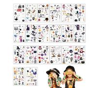 Tatuajes de brillo en los oscuros, tatuajes de Halloween 20pcs/set Glow in the Dark Halloween Tattoos para niños Sprooky Ghosts Skeletons Pumpkins Tattoos Tattoos Decoración para favores de fiesta