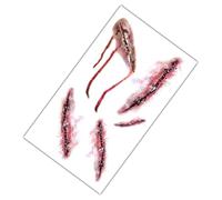 Tatuajes de cicatrices de Halloween para fiestas: de lesiones falsas, de maquillaje con sangre en 3D, atractivo visual mejorado | realistas temporales para heridas corpor