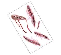 Tatuajes de cicatrices de Halloween para fiestas: de lesiones falsas, de maquillaje con sangre en 3D, atractivo visual mejorado | realistas temporales para heridas corpor