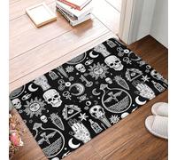 Tatuajes De Halloween Góticos, Cuervos, Calaveras, Sol Y Luna. Alfombra Exterior Lavable Felpudos Entrada Cómoda Felpudo De Entrada para Pasillo Exterior Cocina 40X60Cm