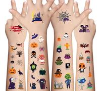 Tatuajes de Halloween para niños - 360 unidades Halloween dulces o tratos falsos tatuajes para niños y niñas, precios de Halloween, diferentes golosinas para fiestas, favores para niños, 20 hojas