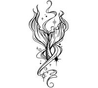 Tatuajes de maquillaje, tatuajes temporales, Hermosas pegatinas de tatuaje, 1 hoja de tatuaje temporal de cola de pez de elfo, tinta de sirena, tatuaje falso realista, pegatina de tatuaje sexy de larg