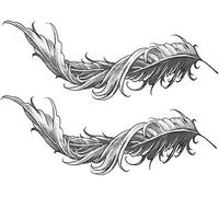 Tatuajes de maquillaje, tatuajes temporales, Hermosas pegatinas de tatuaje, 2 hojas de tatuajes de simulación de plumas negras, tatuajes temporales impermeables for abdomen, pegatinas artísticas de ma