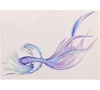 Tatuajes de maquillaje, tatuajes temporales, Hermosas pegatinas de tatuaje, 5 hojas azul púrpura cola de sirena pegatinas de tatuaje temporal olas del mar clavícula sexy realista pegatinas de tatuaje