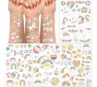 Tatuajes de unicornios para niños, 118+ tatuajes skin friendly para niñas, pegatinas impermeables para tatuajes infantiles, packs fiesta de cumpleaños unicornio, regalo unicornio