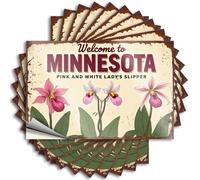 Tatuajes de verano para decoración de patio al aire libre, con texto en inglés "Welcome to Minnesota, Home of The Pink and White Lady's Slipper Bumper Waterproof Vinyl Sticker" (12 x 18 cm)