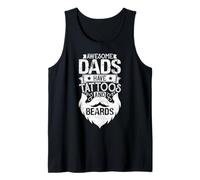 Tatuajes Divertidos para el día del Padre con el Mejor papá Barbas Padre Marido Camiseta sin Mangas