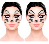 TATUAJES EFÉMEROS CARA DE PALETE GATO 20 CM (Paquete de 2)