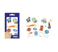 Tatuajes efímeros para niños - Mundos Intergalácticos - Namaki - Tinta vegetal, Hipoalergénico, Motivos Coloridos