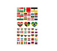 Tatuajes Faciales Temporales De La Bandera Nacional De La Copa Del Mundo, Pegatinas De Piel Ovaladas Y Labios De Corazón De Aficionado Al Fútbol Impermeables For Eventos Deportivos(PA)