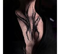 Tatuajes florales temporales extragrandes Adultos para mujeres Cuello temporal Larga duración Temp Realista Falso único Tatuaje Mandala Flores (Formato 21)