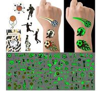 Tatuajes Luminosos Para Niños, 200 Piezas De Pegatinas De Tatuajes Temporales Luminosas Con Tema De Fútbol Y Baloncesto, Tatuajes Que Brillan En La Oscuridad Para Niños Y Niñas,Regalos De Fiesta Niños