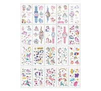 Tatuajes para niños, 20 pegatinas de tatuajes de caballos arcoíris, tatuajes temporales para niños, tatuajes para fiestas de cumpleaños de niñas y niños.