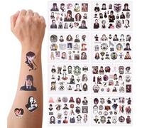 Tatuajes para niños, 8 hojas de tatuajes para el miércoles, tatuajes que no dañan la piel, pegatinas, tatuajes adhesivos para niños, regalos para fiestas de cumpleaños infantiles, decoración para fies
