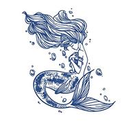 Tatuajes. Tatuajes Temporales,1 Hoja De Sirena Etiqueta Engomada Del Tatuaje Temporal Tinta De Larga Duración 1-2 Semanas Tatuaje Falso Realista Flor Grande Etiqueta Engomada Del Tatuaje Del Brazo Art