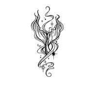 Tatuajes. Tatuajes temporales, 1 hoja de tatuaje temporal de cola de pez de elfo, tinta de sirena, tatuaje falso realista, pegatina de tatuaje Sexy de larga duración de 1 a 2 semanas
