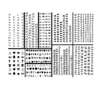 Tatuajes. Tatuajes temporales, 10 hojas de pegatinas de tatuajes temporales del alfabeto, fuente artística, Kit de tatuaje con nombre DIY, letras en inglés, tatuaje falso