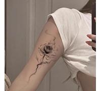 Tatuajes Temporales A Base De Hierbas, Estilo Brazo, Rosa, Cintura Y Pantorrilla, Para Hombres Y Mujeres, Resistentes Al Agua Y Al Roce, Semipermanentes, Con Una Duración De 2 Semanas.