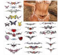 Tatuajes Temporales Adultos 8 Piezas Sin Dolor Impermeable Pegatinas Cintura Tatuaje De Cintura Cubrir Cicatrices Tatoos Temporales Adultos Para Mujeres Y NiñAs
