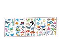 Tatuajes temporales bajo el mar decoraciones de fiesta tema del océano pegatinas de tatuaje luminosas para niños estilo B