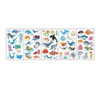 Tatuajes temporales bajo las decoraciones de la fiesta del mar Tema del océano Pegatinas de tatuaje falsas luminosas para niños Estilo B, tatuajes de brillo en la oscuridad