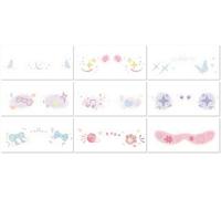 Tatuajes Temporales Con Brillantina, Lindas Pegatinas De Maquillaje Para Rostro, Pegatinas Para Fiestas, Pegatinas Desechables Con Brillantina Removibles. 150 * 48mm A026