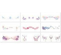 Tatuajes Temporales Con Brillantina, Lindas Pegatinas De Maquillaje Para Rostro, Pegatinas Para Fiestas, Pegatinas Desechables Con Brillantina Removibles. 150 * 48mm A028