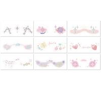 Tatuajes Temporales Con Brillantina, Lindas Pegatinas De Maquillaje Para Rostro, Pegatinas Para Fiestas, Pegatinas Desechables Con Brillantina Removibles. 150 * 48mm A027