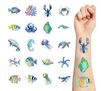 Tatuajes temporales con purpurina para decoración de fiesta Aloha, 40 hojas individuales, tatuajes de verano con purpurina para niños y mujeres, hawaiana