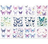 Tatuajes Temporales De Alas De Mariposa Con Brillantina, Pegatinas Para Ojos Y Rostro, Pegatinas Infantiles, Presentaciones De Baile 11.5 * 12cm A252