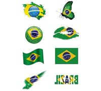 Tatuajes Temporales De Bandera De Brasil para Partido De Fútbol Copa del Mundo Etiqueta De Bandera Nacional para Juego De Pelota Tatuajes Realistas En del Brazo para Niños Adultos