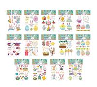 Tatuajes temporales de conejo de Pascua para niños, calcomanías impermeables de dibujos animados, huevos de animales, recuerdos de fiesta para relleno de bolsas de regalo de cumpleaños con temática de
