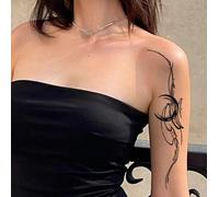 Tatuajes Temporales De Flores Para Brazo, De Moda Para Hombres Y Mujeres, Con Diseño De Media Luna Herbal, Tatuajes Falsos, Antirozaduras, No Reflectantes, Con Una Duración De 2 Semanas.