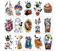 Tatuajes Temporales De Halloween, Pegatinas Impermeables Para Brazo Completo Y Medio Brazo, Tatuajes Realistas Con Temática De Fiesta. 96 * 55mm A051