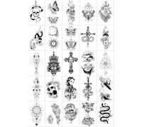 Tatuajes Temporales Impermeables Para Brazos, Cuello Y Tobillos: Estilo Negro Y Minimalista. 105x60mm A148