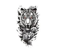 Tatuajes temporales impermeables para hombres y mujeres, calcomanías de tatuaje animal, tigre, león, lobo, reloj, tatuaje para mano, brazo, arte corporal (003)