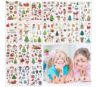 Tatuajes Temporales Navidad para Niños, 20 Hojas Tatuaje Navidad Niños, Pegatina de Tatuaje Navidad Impermeable, Navidad Tatuaje de Dibujos, para Navidad Infantiles Fiesta de Cumpleaño Regalo