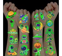 Tatuajes Temporales Niños,10 Hojas Pegatinas Infantiles Tatuajes Niño Halloween Juguetes Niños 3 4 5 6 7 8 9 10 11 12 Años Planetas Astronauta Tatoos Temporales Niño Piñata Cumpleaños Infantil