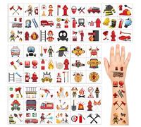 Tatuajes Temporales Niños, 10 Hojas Pegatinas Tatuaje Bombero, Calcomanias Tatuajes Infantiles, Tatoos de Camiones para Fiesta Suministros Juguetes Regalos Cumpleaños