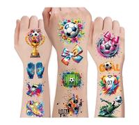 Tatuajes Temporales Niños Fútbol,10 Hojas Tatuajes para Niños Niñas,Calcomanías Tatuaje Temporal Impermeable,Pegatinas de Tatuajes de Fútbol,Decoración Cumpleaños Niños Fiesta Deportiva,Regalos Niños