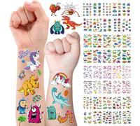 Tatuajes Temporales Niños Niñas Animales Unicornio 400pcs Hojas Tatuaje Falso Pegatinas Dibujos Animados para Infantiles de Cumpleaños Regalo