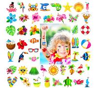 Tatuajes Temporales Para Niños Niñas adultos, Konsait 96pcs Hawaiana Tropical Tatuaje Falso Pegatinas Para Decoración de Fiesta de Verano, Infantiles fiesta de cumpleaños regalo Bolsas Relleno