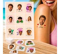 Tatuajes Temporales Personalizados con Foto y Texto, Tatuajes Efímeros para Novia, Boda y Despedida de Soltera, Pegatinas de Tatuajes Personalizables, Accesorios de Fiesta y Cumpleaños