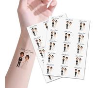 Tatuajes Temporales Personalizados para Boda, Tatuajes con Foto/Rostro/Mombre/Logotipo Tatuajes Temporales con Cara, Decoración para Invitados y Pareja de Novios Pegatinas de Tatuaje para Boda
